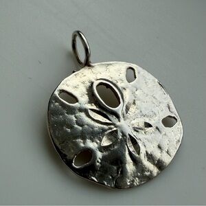 925 Sterling Silver Sand Dollar Small Dainty Charm Pendant